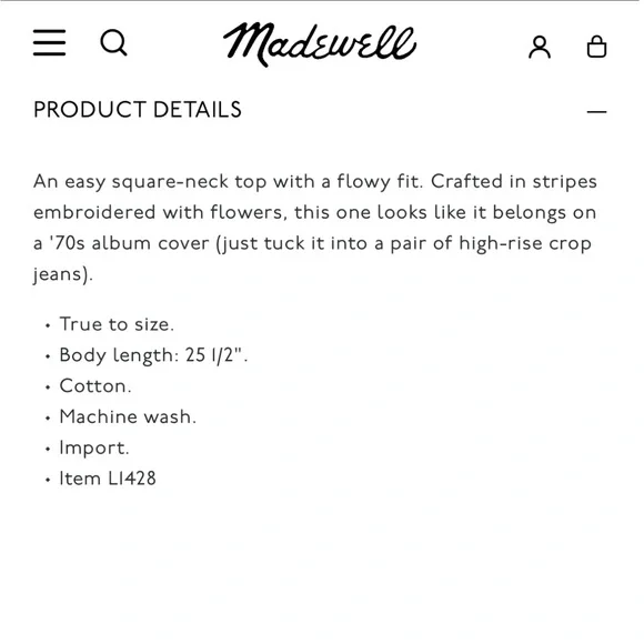 EUC Madewell Floral Embroidered Butterfly Top Size Large Retail $85.00 - Picture 12 of 12